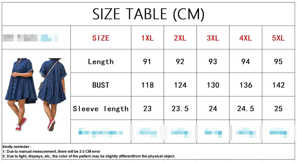 Spring/summer Plus-size Denim Dress. New Girly Style Loose and Comfortable Casual Lapel Denim Short Sleeve Elastic Shaggy Dress #6