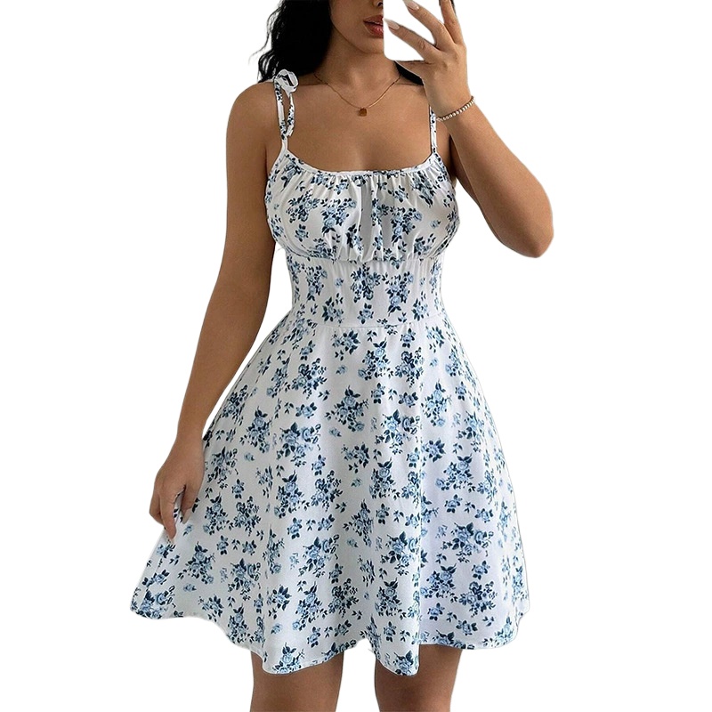 Women's Summer Floral Spaghetti Strap Beach Short Dress,Womens Dresses,Woman Clothing,Woman Clothes,Sundress,New in Dress 2025 #6