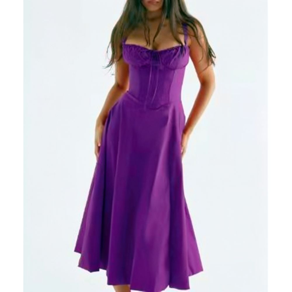 Summer Women Sling Dress Casual Slim Midi Skirt Elegant Commuter Fashion Sleeveless A Line Floral Printed Beach Gowns #6