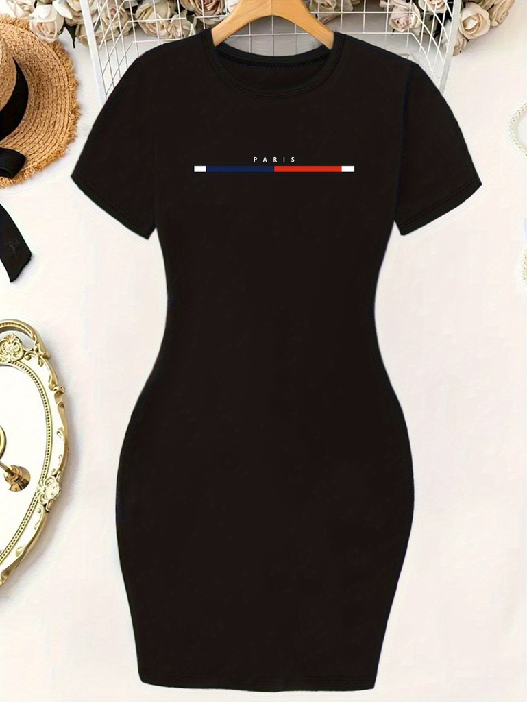 Women's Summer Dress Sexy Women's summer sexy short mini dress with black print #3