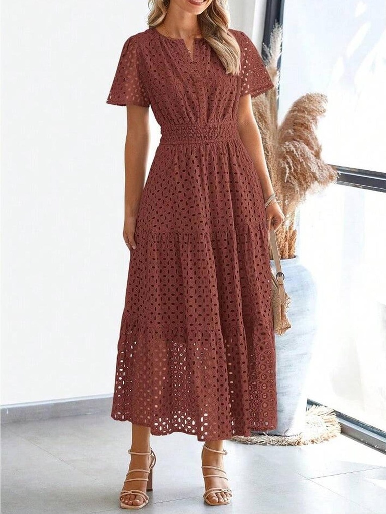 Women’s Marked Midi Dress, Chic Everyday Wear for All Occasions, Elegant Style for Fashion-Forward Ladies #3