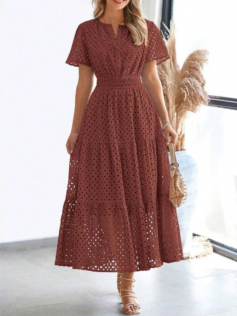 Women’s Marked Midi Dress, Chic Everyday Wear for All Occasions, Elegant Style for Fashion-Forward Ladies #5