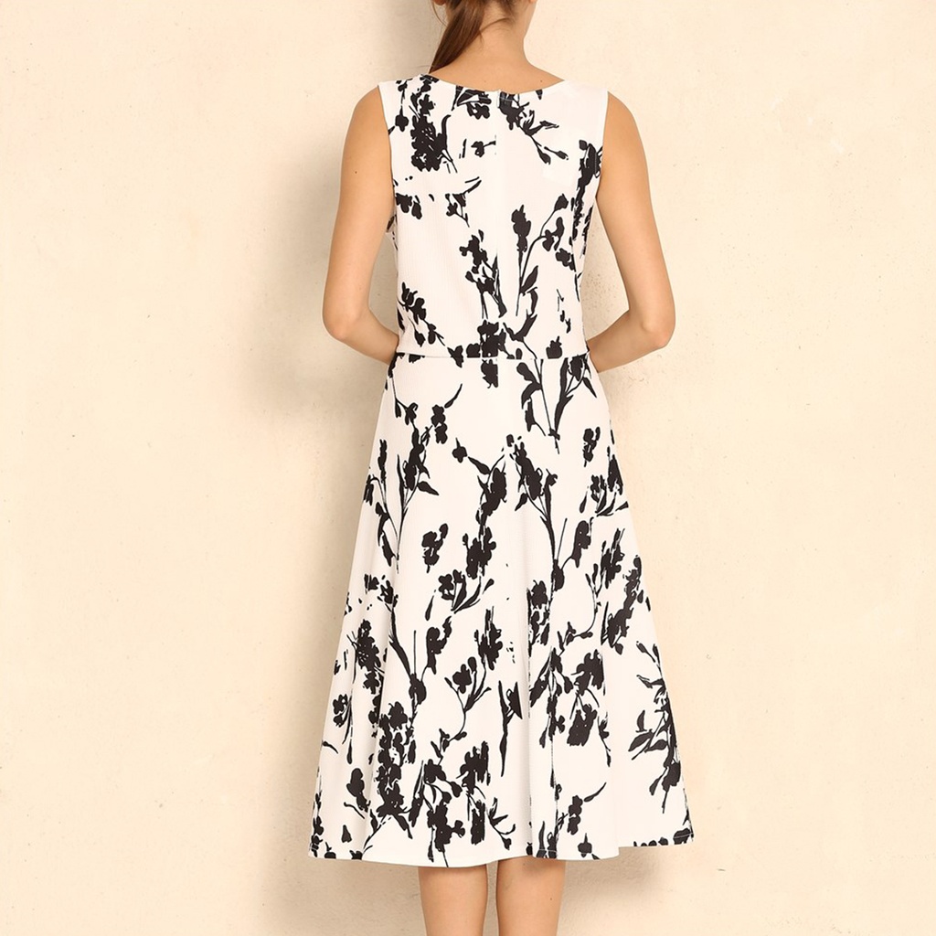 Summer Women Dress Clothing Floral Print Robe Retro Swing Casual Vintage Rockabilly #2