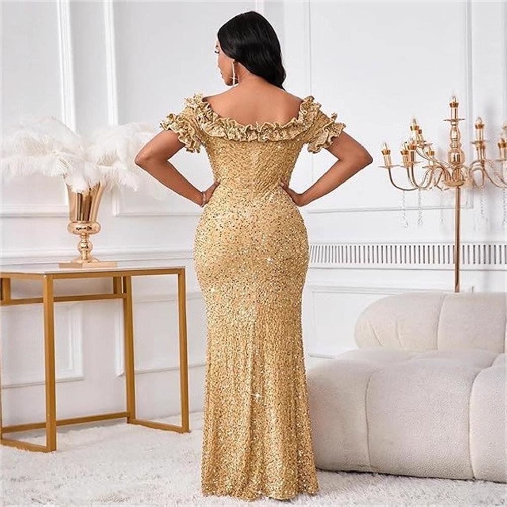 Elegant Off Shoulder Evening Gown, Party Cocktail Dress for Dinner Banquet #2
