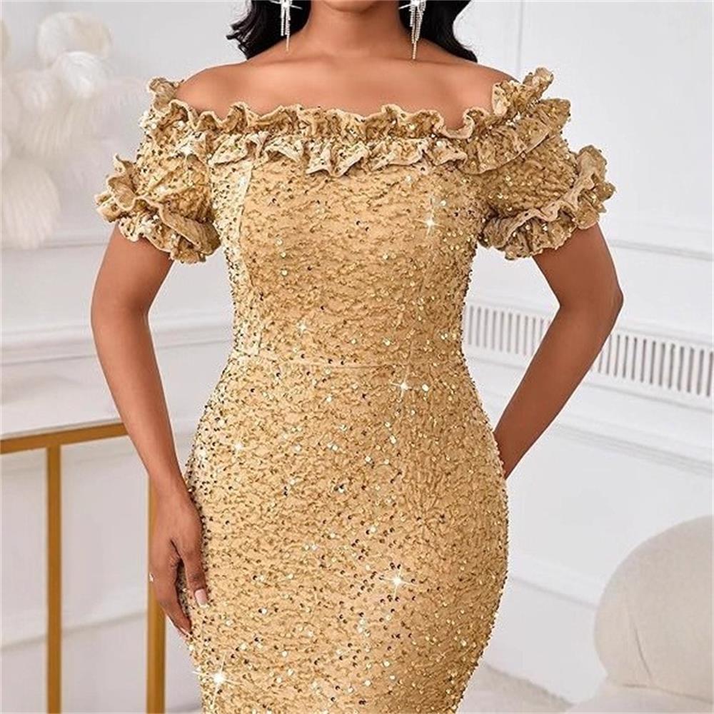 Elegant Off Shoulder Evening Gown, Party Cocktail Dress for Dinner Banquet #3