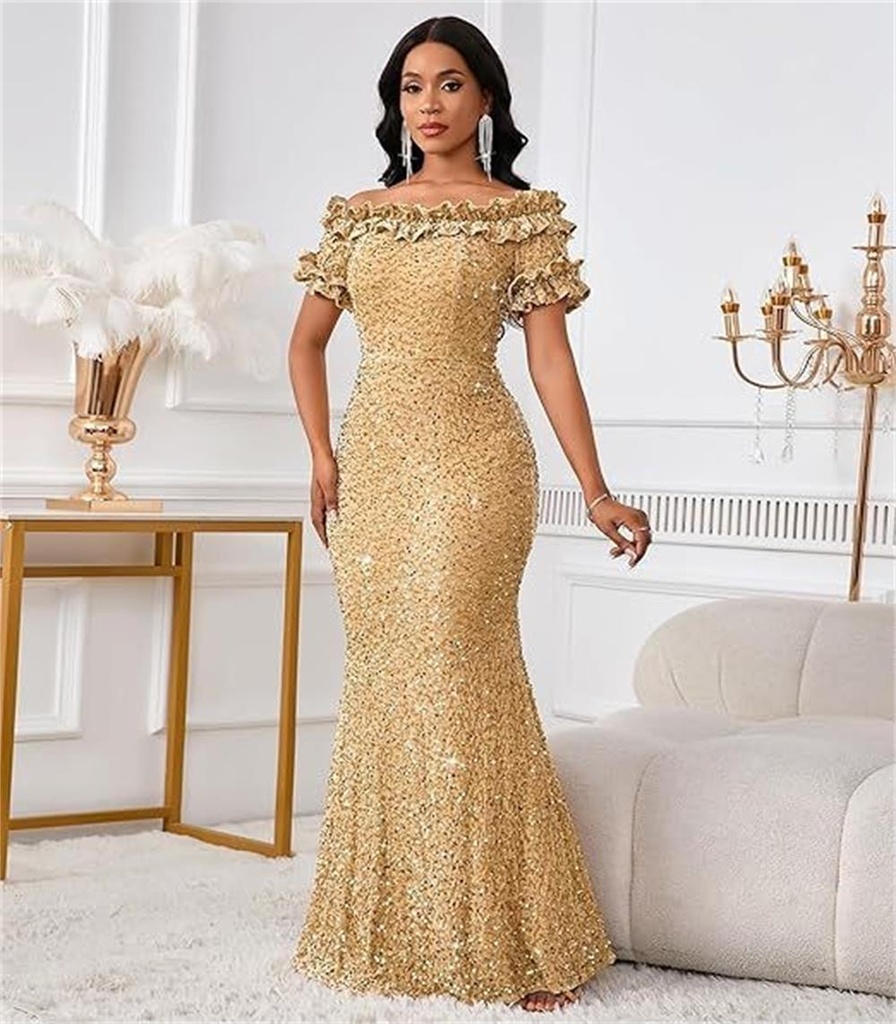 Elegant Off Shoulder Evening Gown, Party Cocktail Dress for Dinner Banquet #4