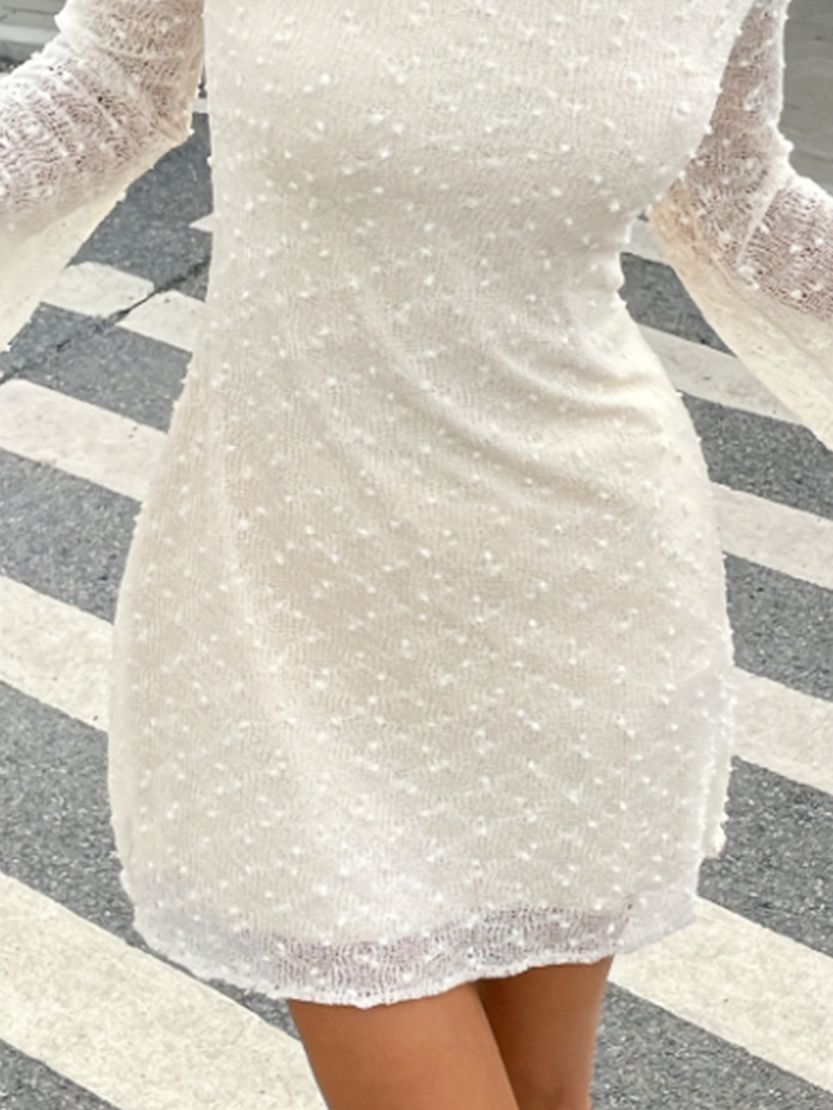 Elegant Mini Dress For Women Mesh Printed Fashion O Neck Dress Female Chic Prom Gowns Sexy Slim A-line Dress New Short Skir #5