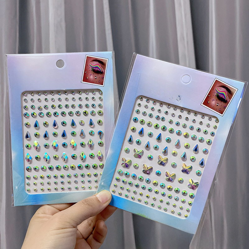 Halloween Face Stickers Resin Acrylic Eye Stickers Diamond Stickers Eyebrow Stickers Party Tattoo Stickers Cross Border