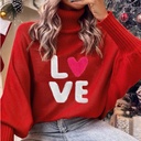 Valentine's Day Turtleneck Women's Clothing Autumn and Winter Loose Bat Sleeve Outer Wear Knitted Top Women