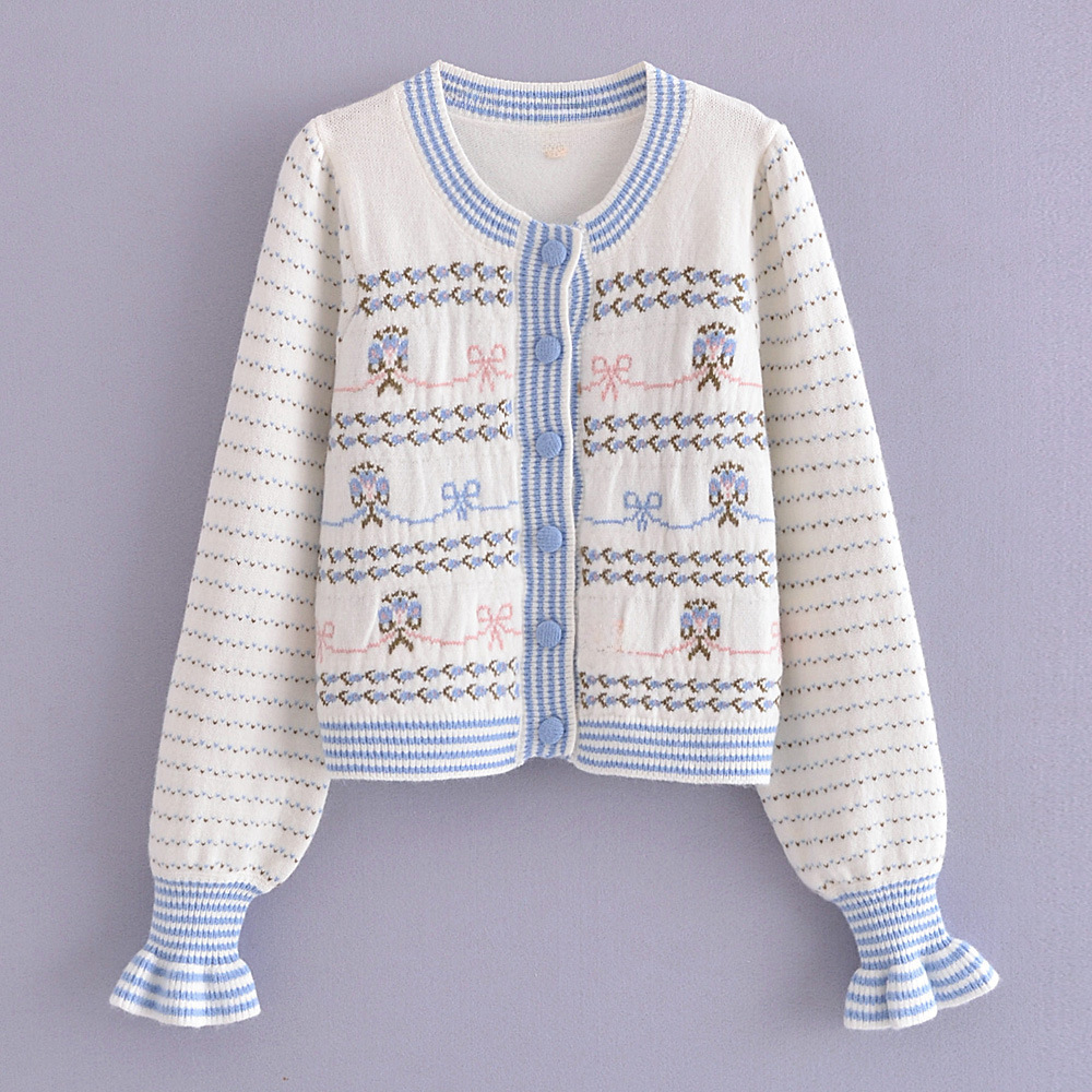 winter style women's little corrugated sweater cardigan