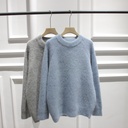 Korean Autumn and Winter Fresh Rabbit Furry Crewneck Pullover Long Sleeve Thick Sweater for Women