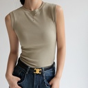 Cotton Small Crewneck Basic Base All-match Camisole Women's Summer Sleeveless Outer Wearing Jacket