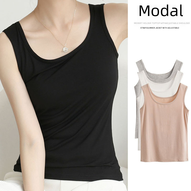 Summer modal camisole women's short outer wear vest women's inner wear plus size bottoming shirt