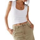 style women's clothing summer Sexy Slim fit all-match U-neck sleeveless navel vest supply top