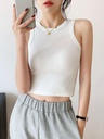 Threaded Vest Women's Summer White Outer Wear Spice Girl Comfortable Sports Inner Base Slim Sleeveless Top