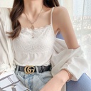 Spring and Summer Modal Lace Sling Small Vest for Outer Wear Beautiful Back Slim-fit Inner Top for Women