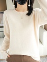 Autumn Base Shirt Women's Outer Wear Sweater Long Sleeve Large Size Women's Inner Top Pink Long Wool Knit Thin