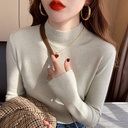 Half High Neck Base Shirt Autumn and Winter Warm Sweater Women's Knitwear Long Sleeve Inner Slim-fit Top Women