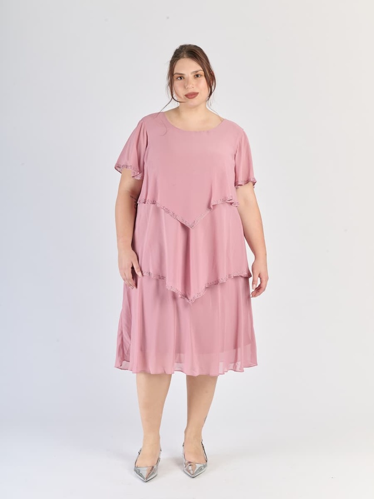 [5-21168007_5386] Occasion Dress — Multicolour (70103) (Dusty Pink)