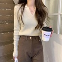 chic sweater women's winter small Retro Japanese style lazy style bottoming sweater top