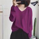 Autumn and Winter Korean Style Loose V-neck Pullover Long-sleeved Knitwear Women's Base Shirt Casual All-match Sweater Women