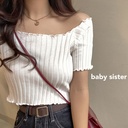 Short White top women ins tide 2 023 summer Korean version of the shoulder short sleeve T-shirt bottoming sweater