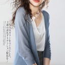 Sunscreen Clothing Women's Mid-length Outfit Summer Skirt Ice Silk Knitted Air-conditioning Shirt Thin Cardigan