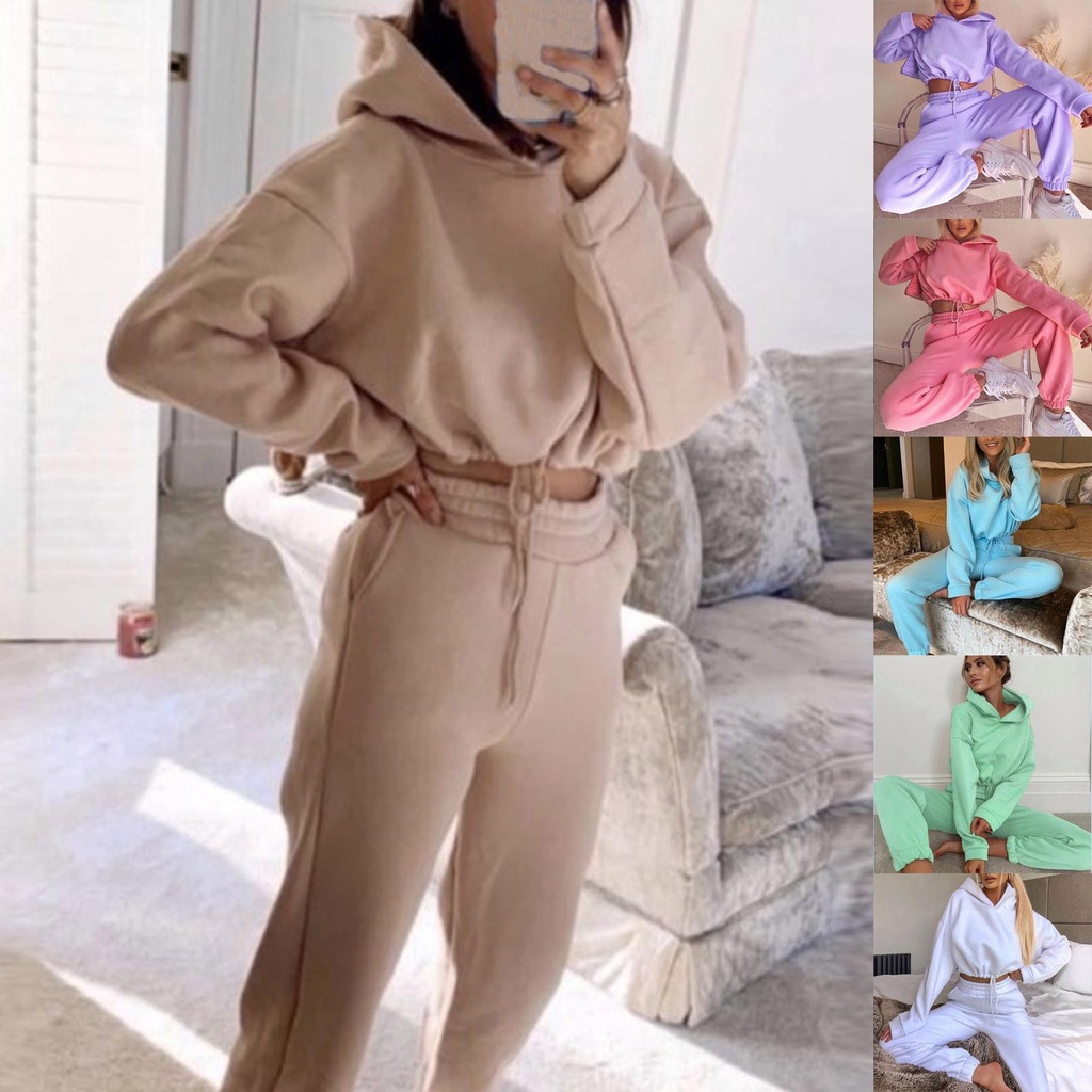 9691# Autumn and Winter Fashion Long Sleeve Sports Leisure Suit Two-Piece Set