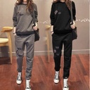 Casual Sweater Set Women's Autumn and Winter Thickened Loose Top Fleece-lined Sports Two-piece Set Korean Fashion