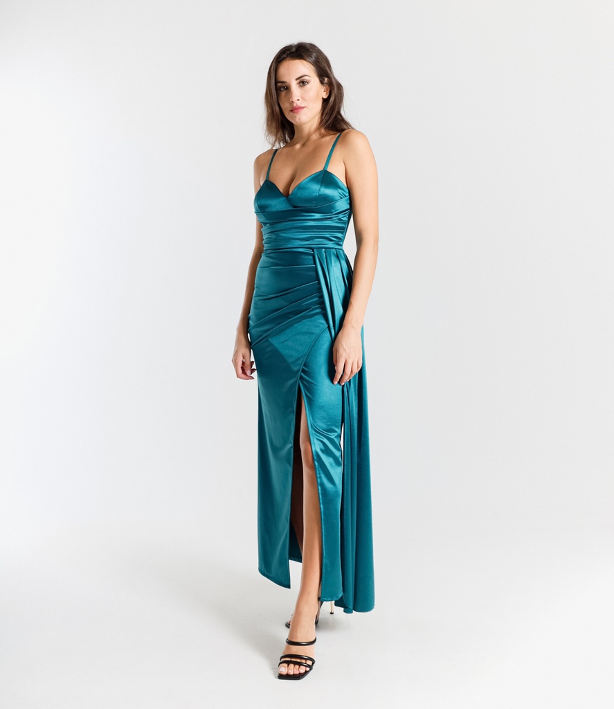 [5-21245230_4111] Occasion Dress — Multicolour (5646) (Teal)