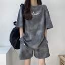 Sports Casual Suit Women's Summer Thin Arrival Small Salt Sweetable Top Shorts Two-Piece Set