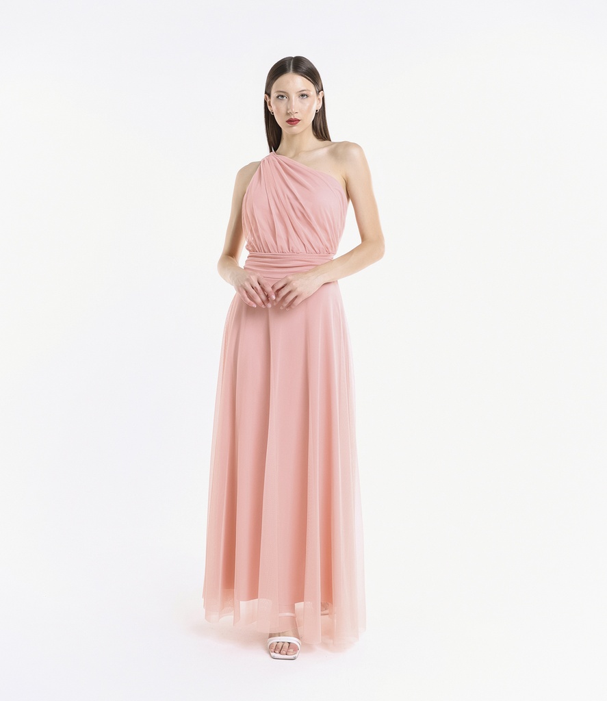 [10291325_7141] Tulle Dress — Multicolour (3623) (Dusty Pink)