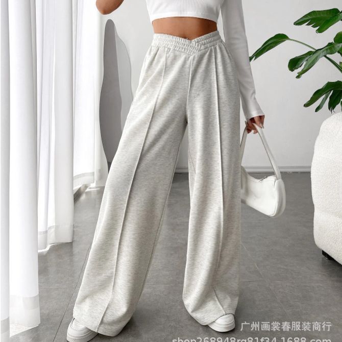 Women's Loose Casual Pants Comfortable Home Pants Solid Color Casual Wide Leg Sports Pants