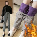 Casual Pants Autumn and Winter Thickened Fleece-lined Wool Pants High Waist Carrot Pants Loose Skinny Pants All-match Pipe Pants