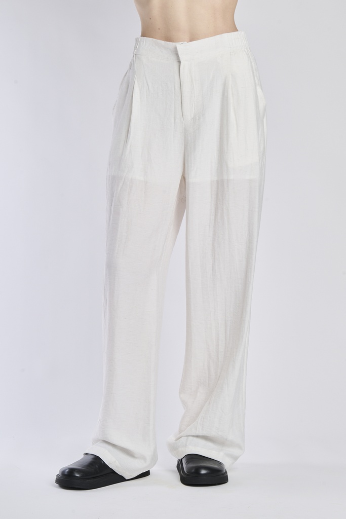 [3840697_4162] Trousers — Beige / White (White, S/M)