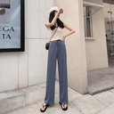 Ice Silk Wide Leg Pants Women's Summer Casual Pants High Waist Draping Straight Pants Loose Slimming Floor Trousers Women