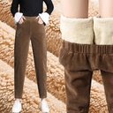 Fleece-lined Thickened Corduroy Pants Women's Autumn and Winter Loose Casual Lamb Fleece Wide-leg Radish Dad Fleece Pants