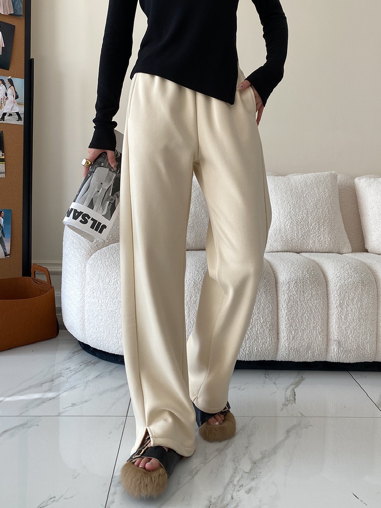 Sinan took all!! Anti-wrinkle TR drape plus velvet wide-leg pants with floor split for autumn and winter SN2661