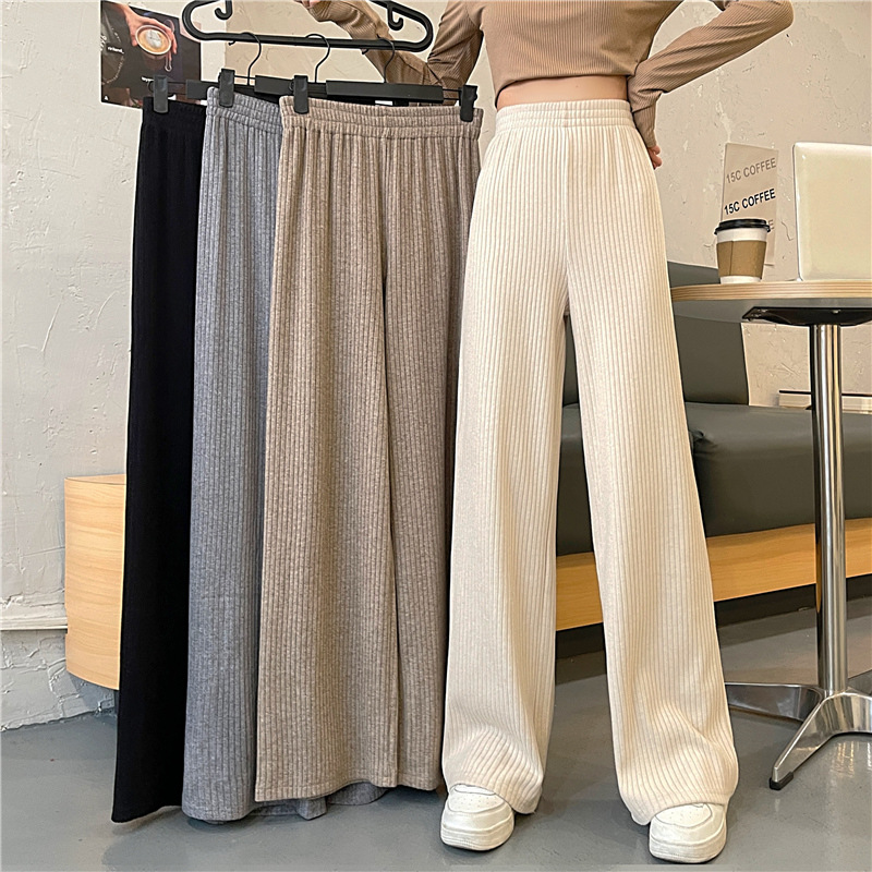 Small Wide Leg Casual Pants Women's High Waist Floor Pants Spring Loose Straight Thin Pants Women