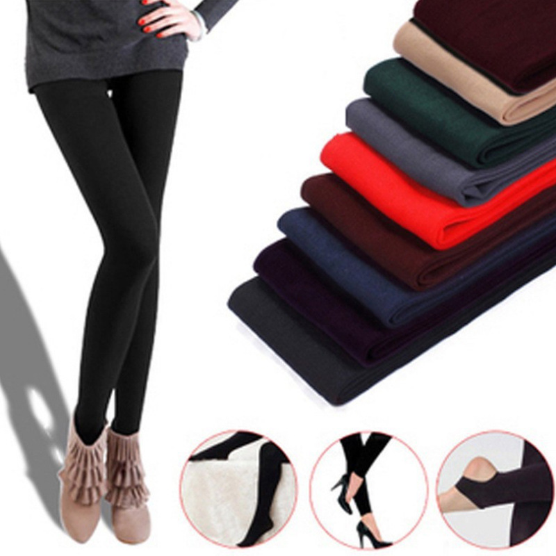 Spring and Autumn Women's Fashion Brushed Pants Thickened Brushed Cropped Pants Women's Brushed Foot Leggings