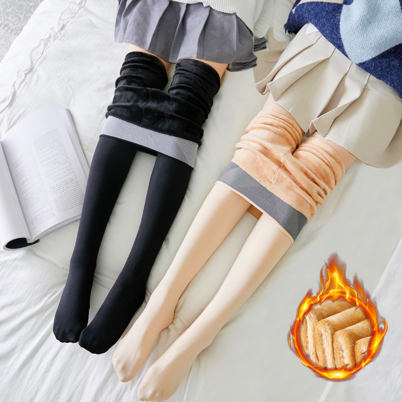 Two light leg artifact women's padded plus velvet leggings autumn and winter naked flesh warm stockings one-piece pants