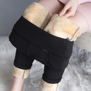 Lamb Fleece Leggings Women's Outer Wear High Waist Stretch Fleece-Lined Thickened Pants Large Size Slimming Warm Mother Women's Pants