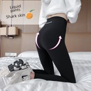 Shark skin leggings women's outer wear spring and autumn high waist shark pants thin thin leg hip yoga Barbie pants