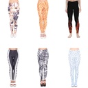 Skeleton cartoon flower leaf printed cropped pants high waist sports yoga plus size leggings women's leggings