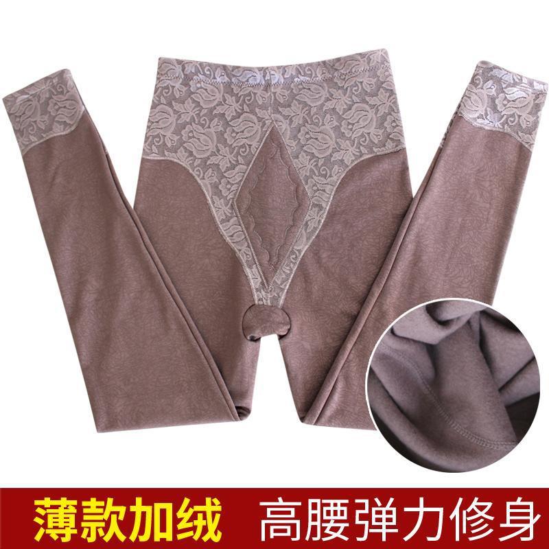 Warm pants for female fat plus size with velvet body waist thin cotton lace face tight leggings