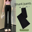 Spring and Summer Shark Skin Horseshoe Pants Women's Outer Wear Base Casual Pants High Waist Slimming Stretch Mop Pants