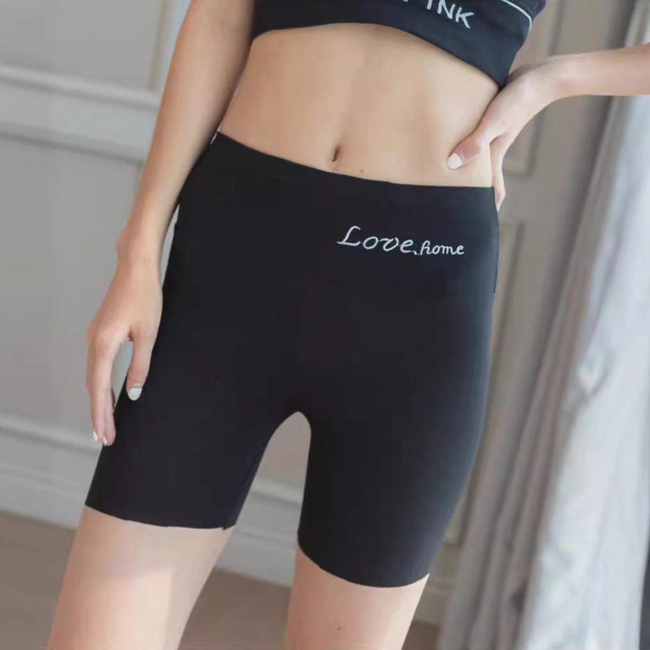 Ice Silk Safety Pants Women's Underwear Two-in-One Non-Curling High Waist Large Size Belly-Tight Base Shorts Summer Anti-Light