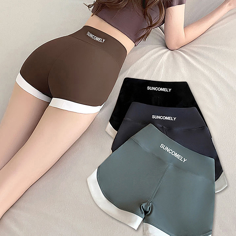 Three-point Shark Pants Yoga Sports Shorts Stitching Safety Pants Women's Summer High Waist Contrast Tight Hip Yoga Pants