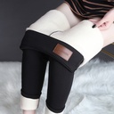 plus velvet padded kitten lamb velvet leggings women's autumn and winter high waist tights warm pants