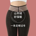 Autumn and Winter Extra Thick Fleece-lined Leggings Women's Outer Wearing Warm Cotton Pants High Waist Thin Leg One-piece Pants Wool Thickened Foot Pants